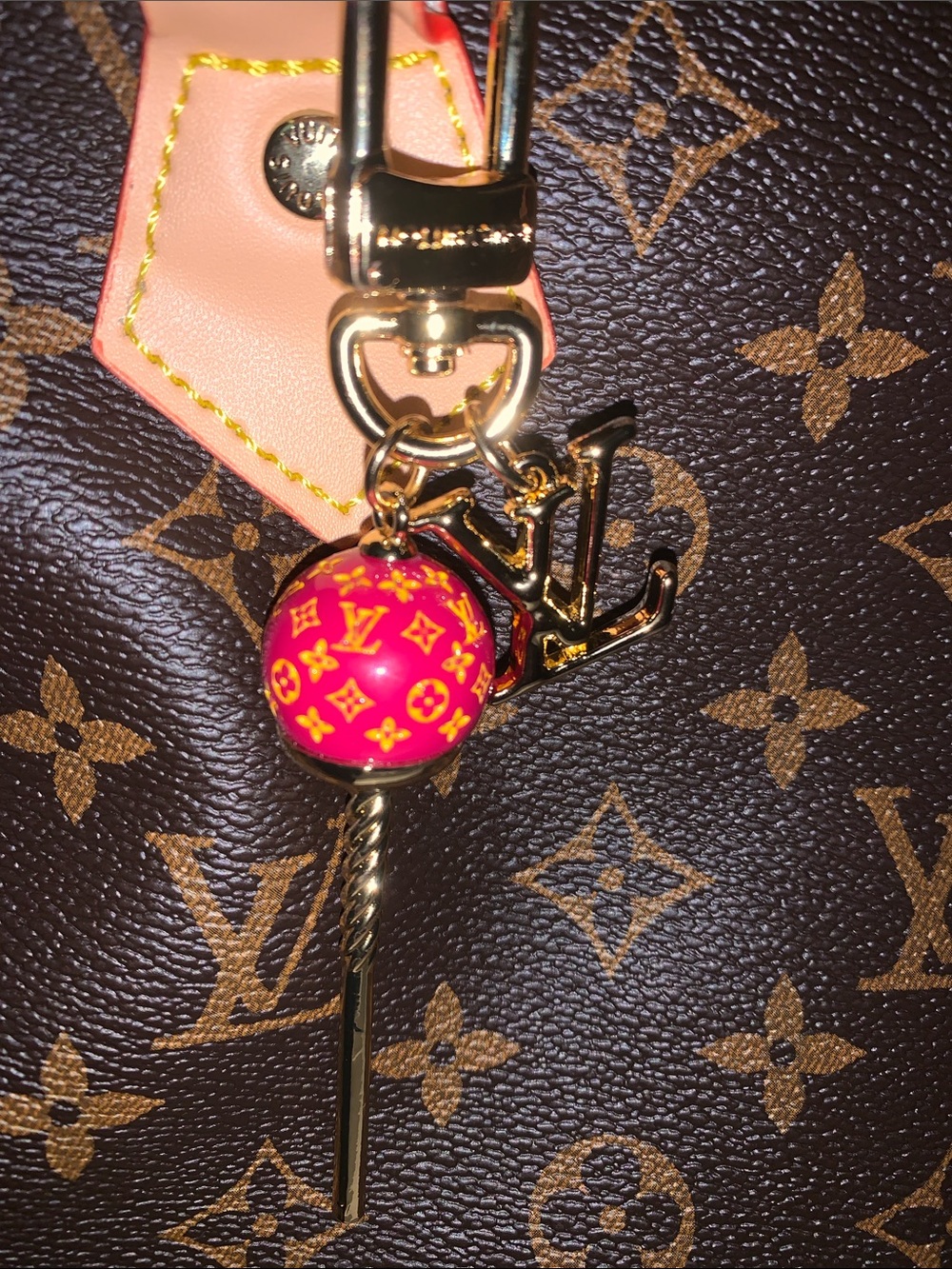 Monogram Lollipop purse/bag Charm keychain - Picture 3 of 5